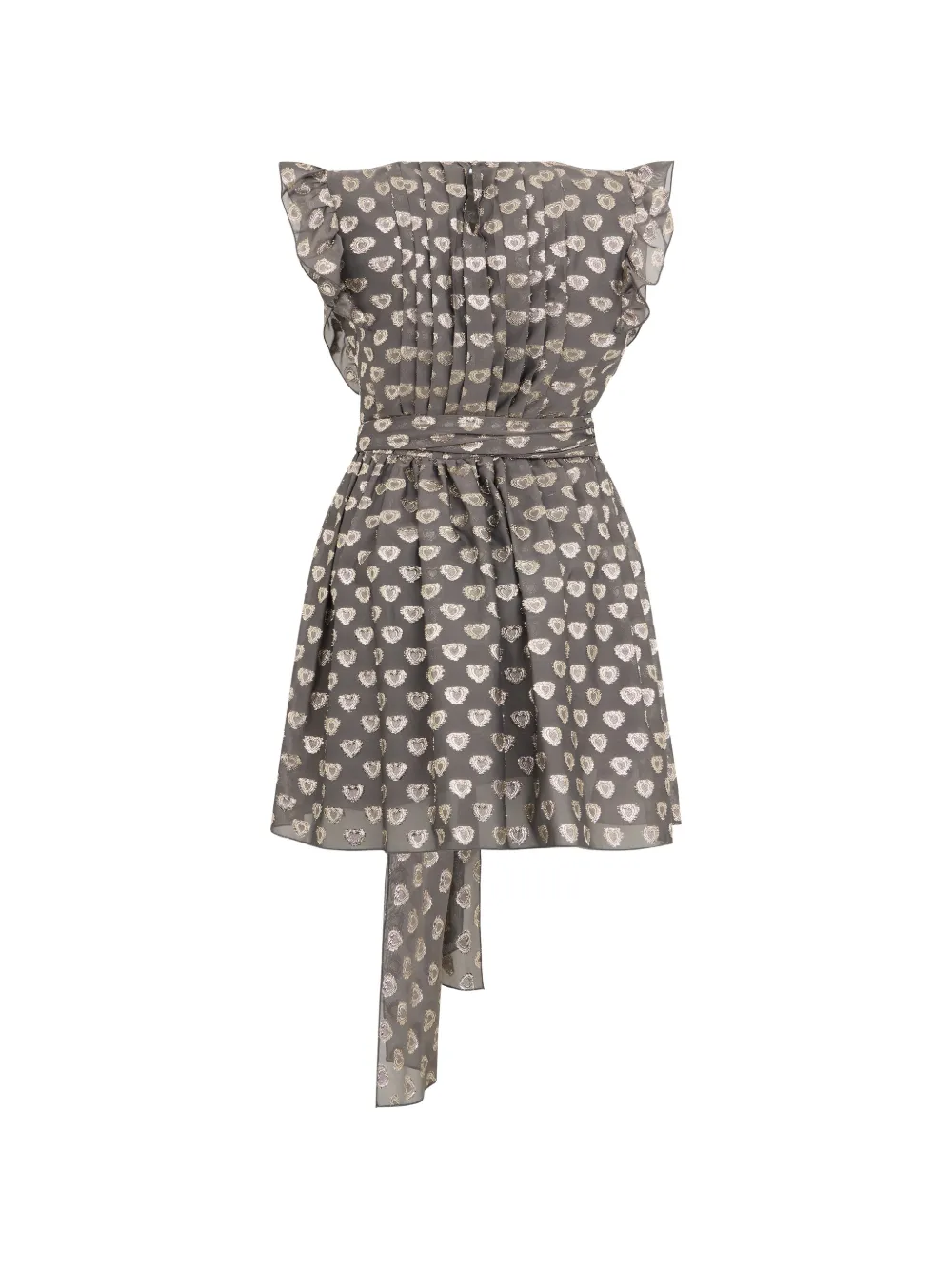 Alberta Ferretti heart-motif ruffled mini dress Grijs