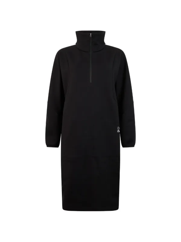 Herno Quarter-zip Long-sleeve Midi Dress in Black