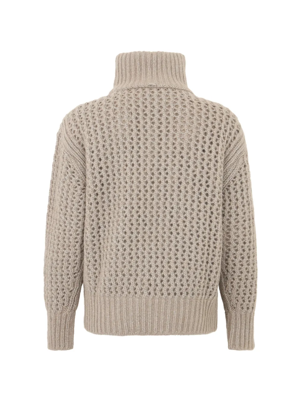 Herno Geribbelde trui met rits Beige