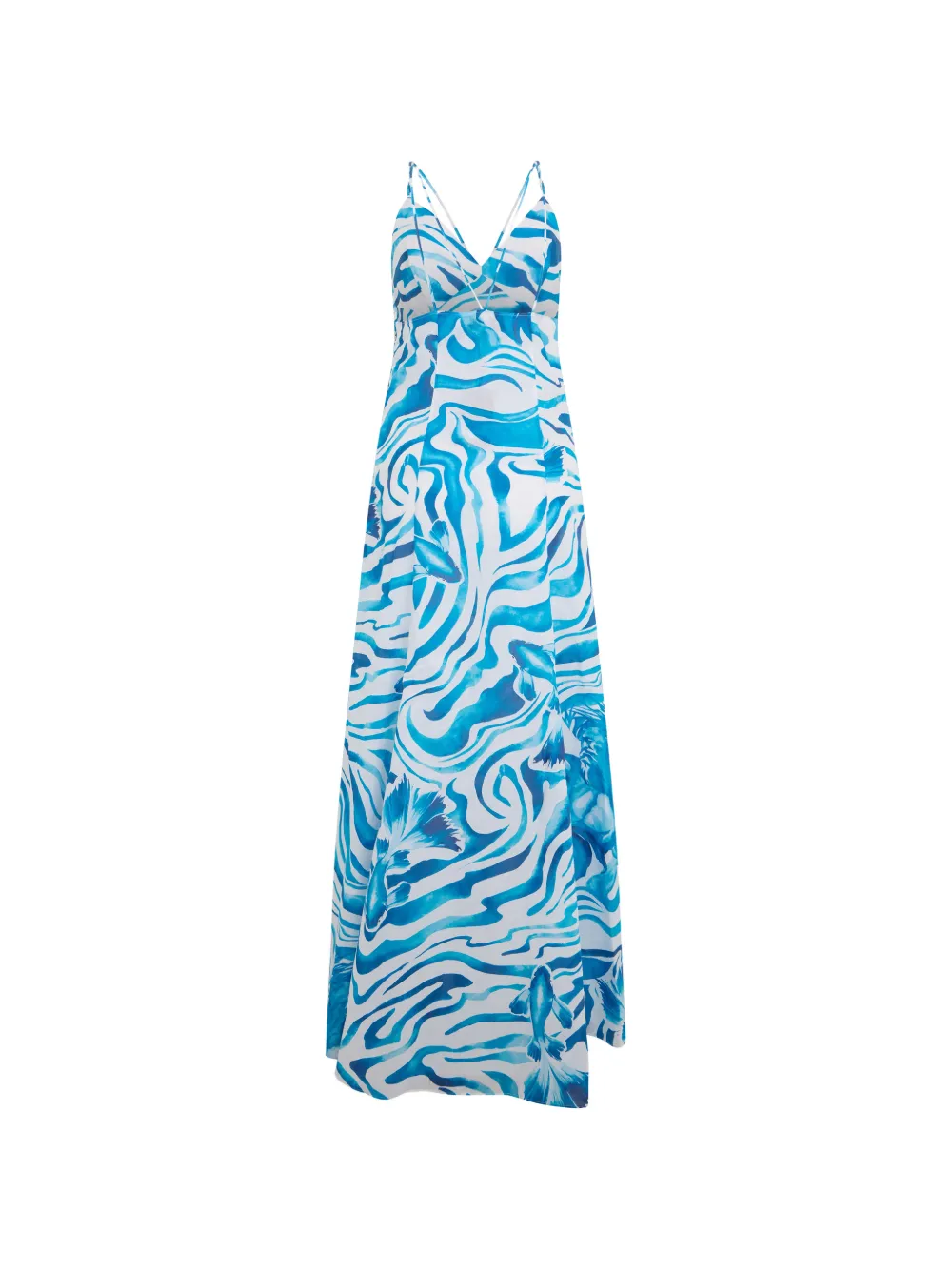 Alberta Ferretti Maxi-jurk met spaghettibandjes Wit