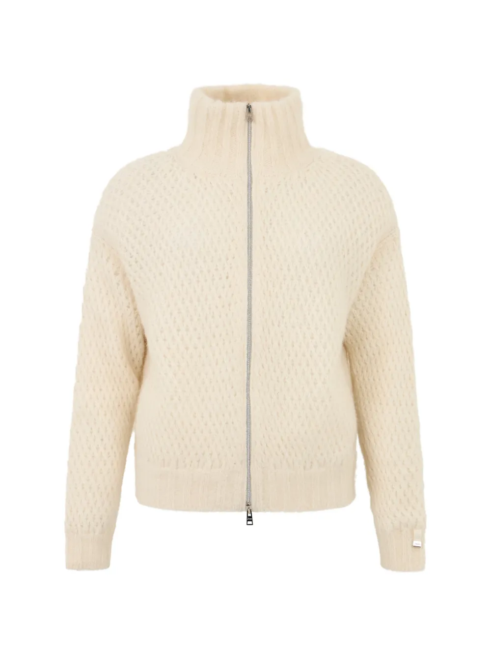 Herno zip-up high-neck cardigan Beige