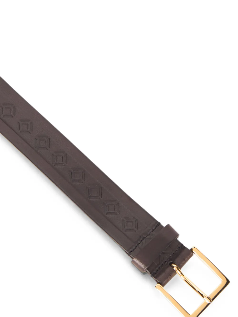 Alberta Ferretti Leren riem met geometrisch reliëf Bruin
