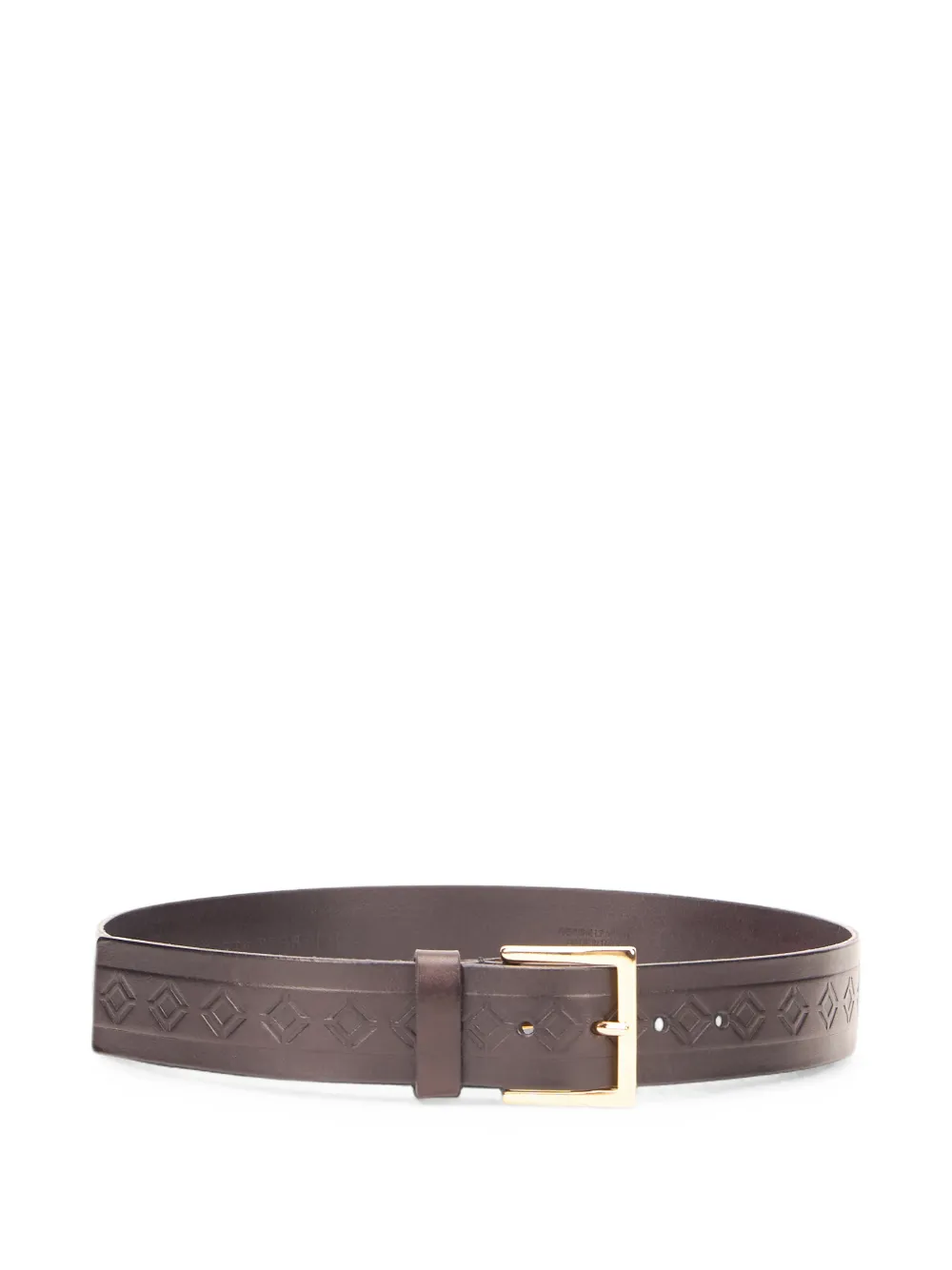 Alberta Ferretti geometric-embossed leather belt - Marrone