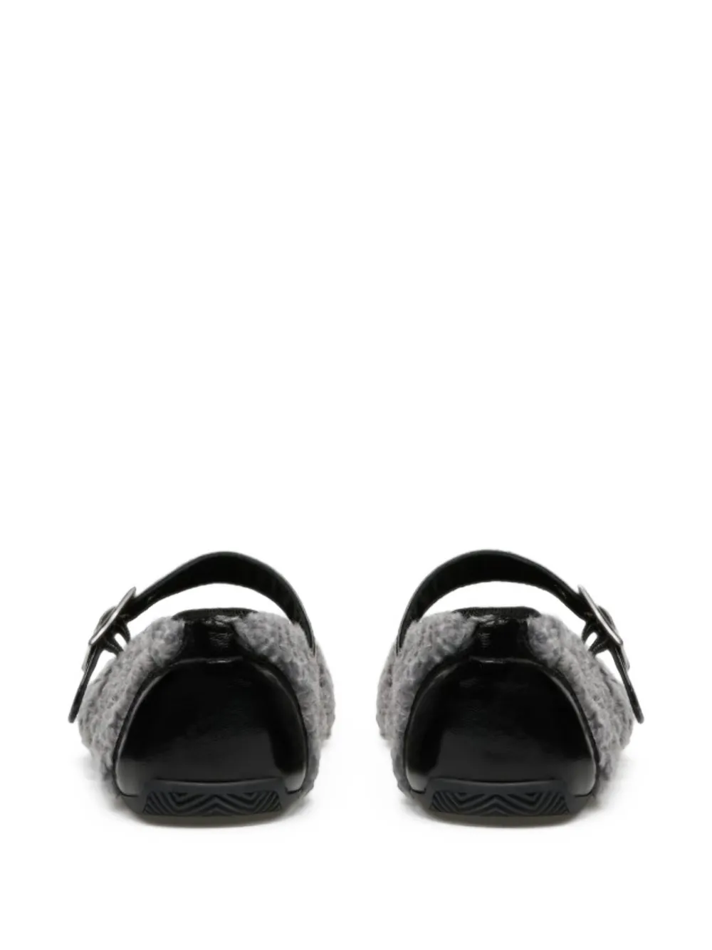 Candice Cooper Dafne Brid Teddy buckle-strap faux-shearling ballet flats Grijs