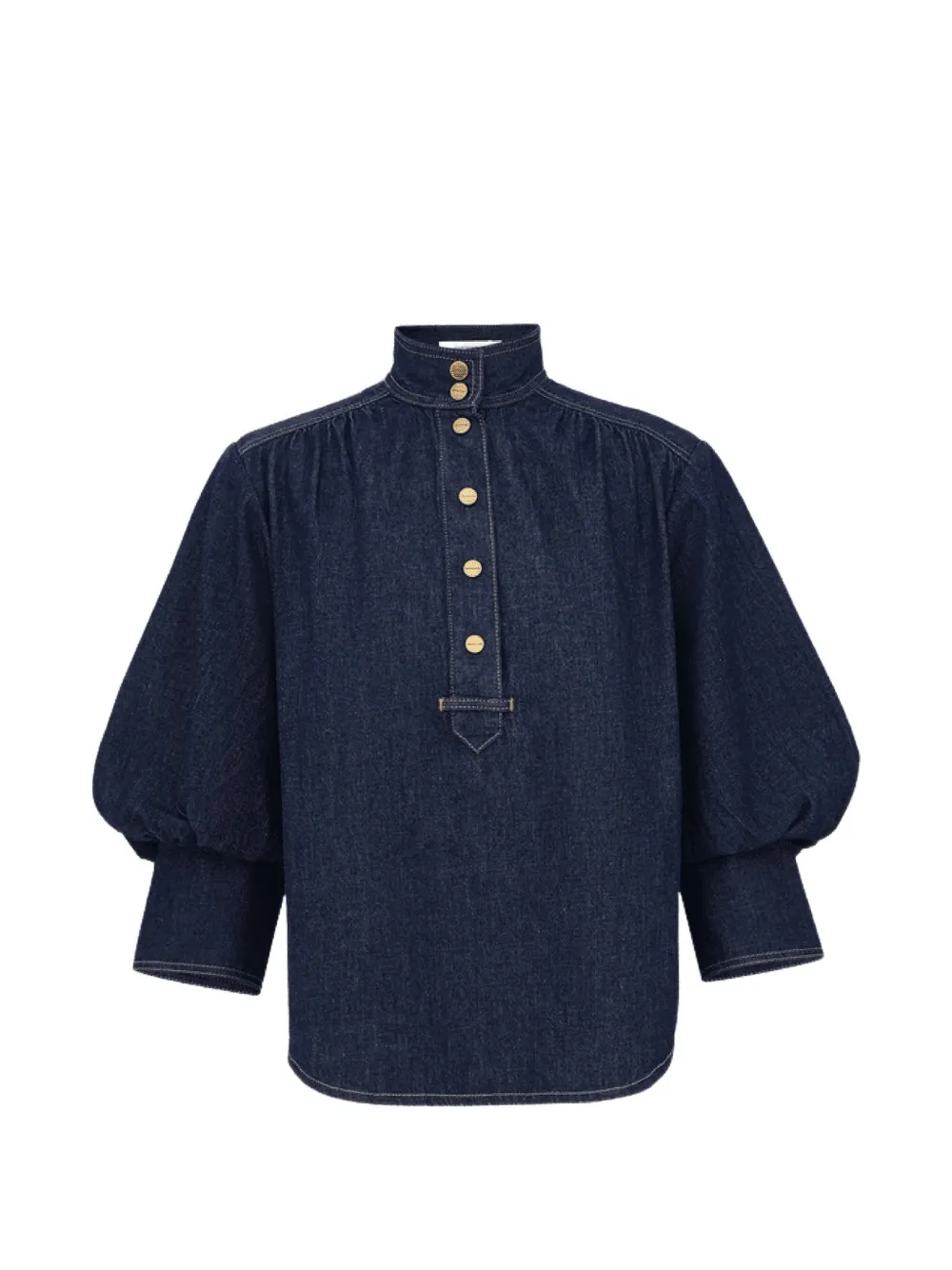 ZIMMERMANN Denim blouse met golvende mouwen Blauw