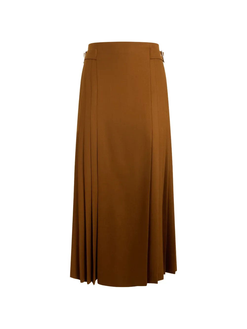 Alberta Ferretti belt-detail pleated maxi skirt - Marrone