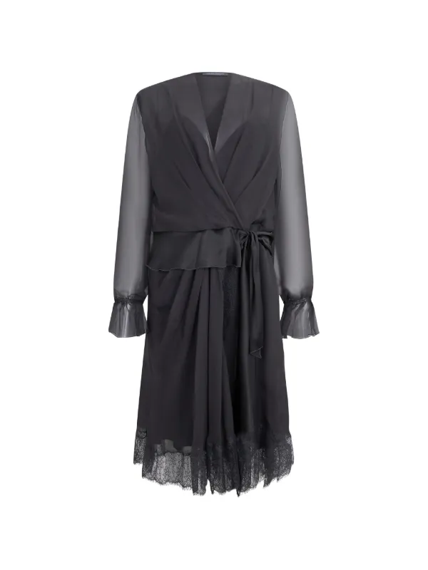 alberta ferretti black dress sheer-sleeve | Roxy Off Shoulder A Silhouette_Jumpsuits Evening dresses Regular fit Size Guide:US 4/ UK 8