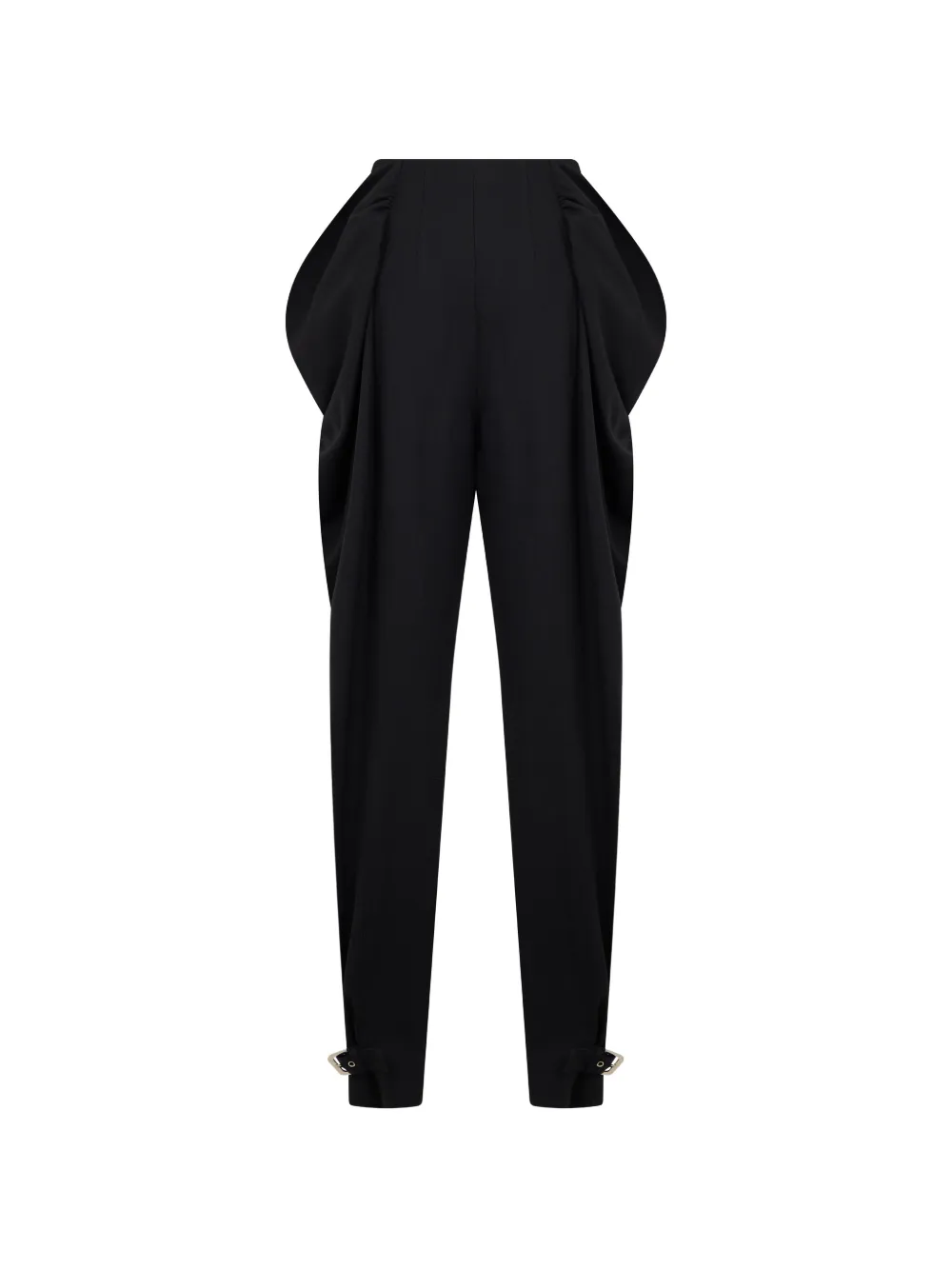 Alberta Ferretti Broek met toelopende pijpen en gesp-detail Zwart