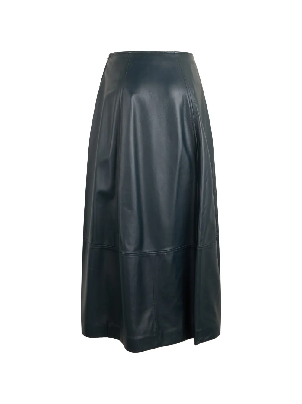 Alberta Ferretti Leren plooirok Blauw