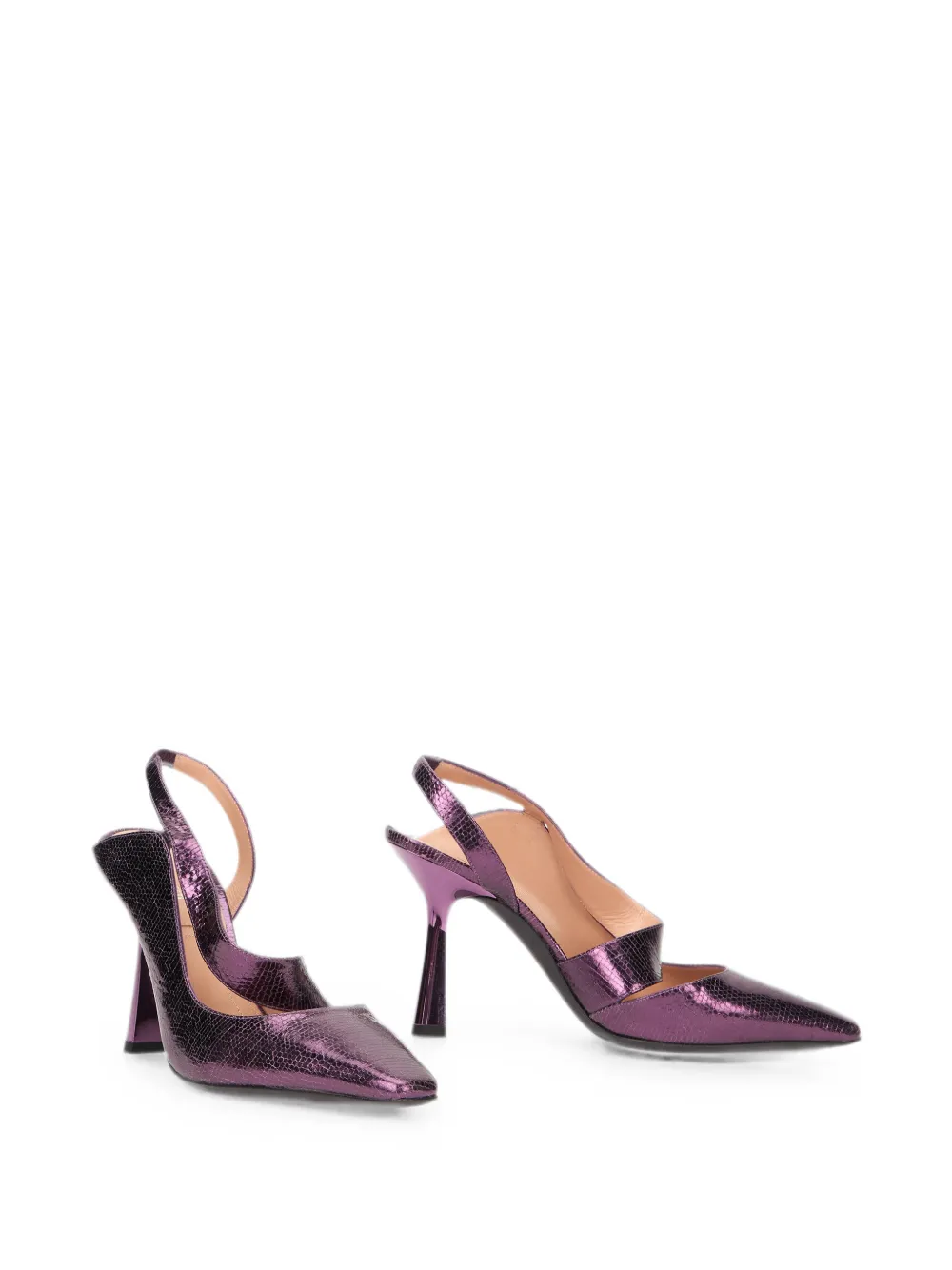 Alberta Ferretti Slingback pumps met puntige neus Paars