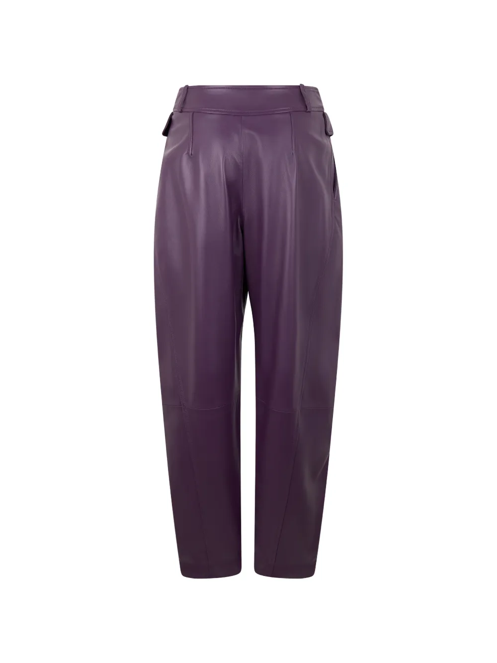 Alberta Ferretti Leren plooibroek Paars