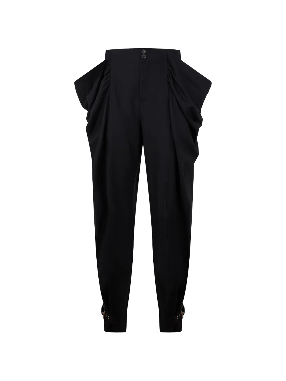 Alberta Ferretti pleated buckled-cuff trousers - Schwarz