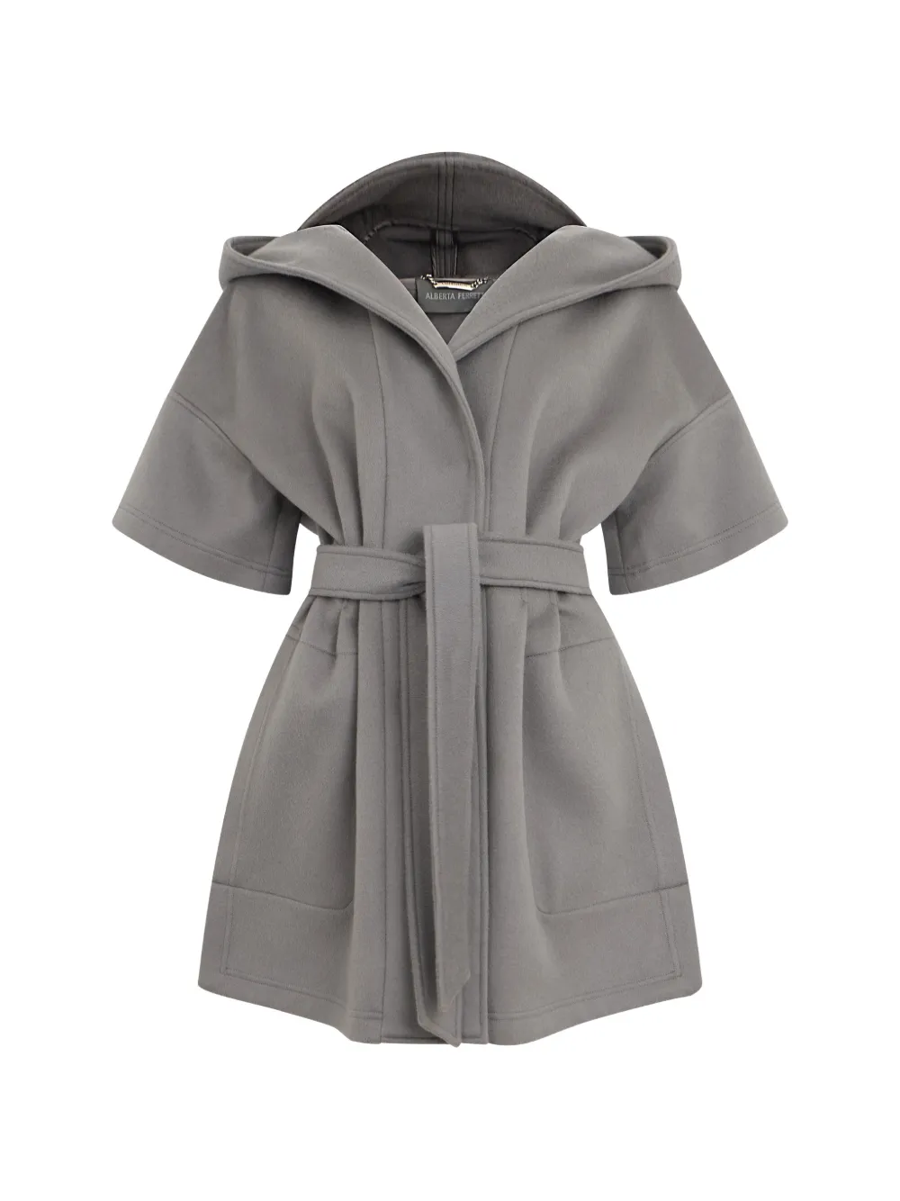 Alberta Ferretti belted hooded jacket - Grau