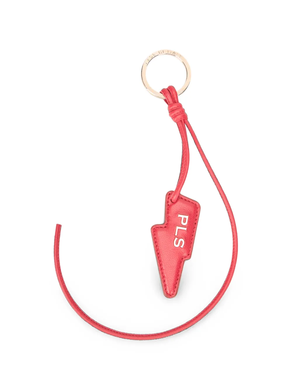 Philosophy Di Lorenzo Serafini lightning-bolt-pendant leather keychain - Rot