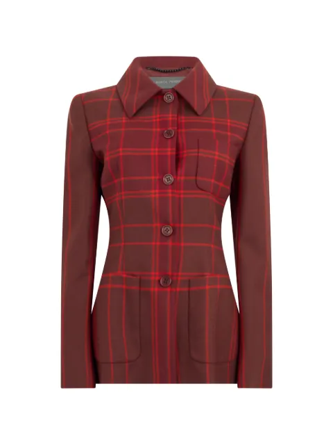 Alberta Ferretti check-pattern button-up jacket