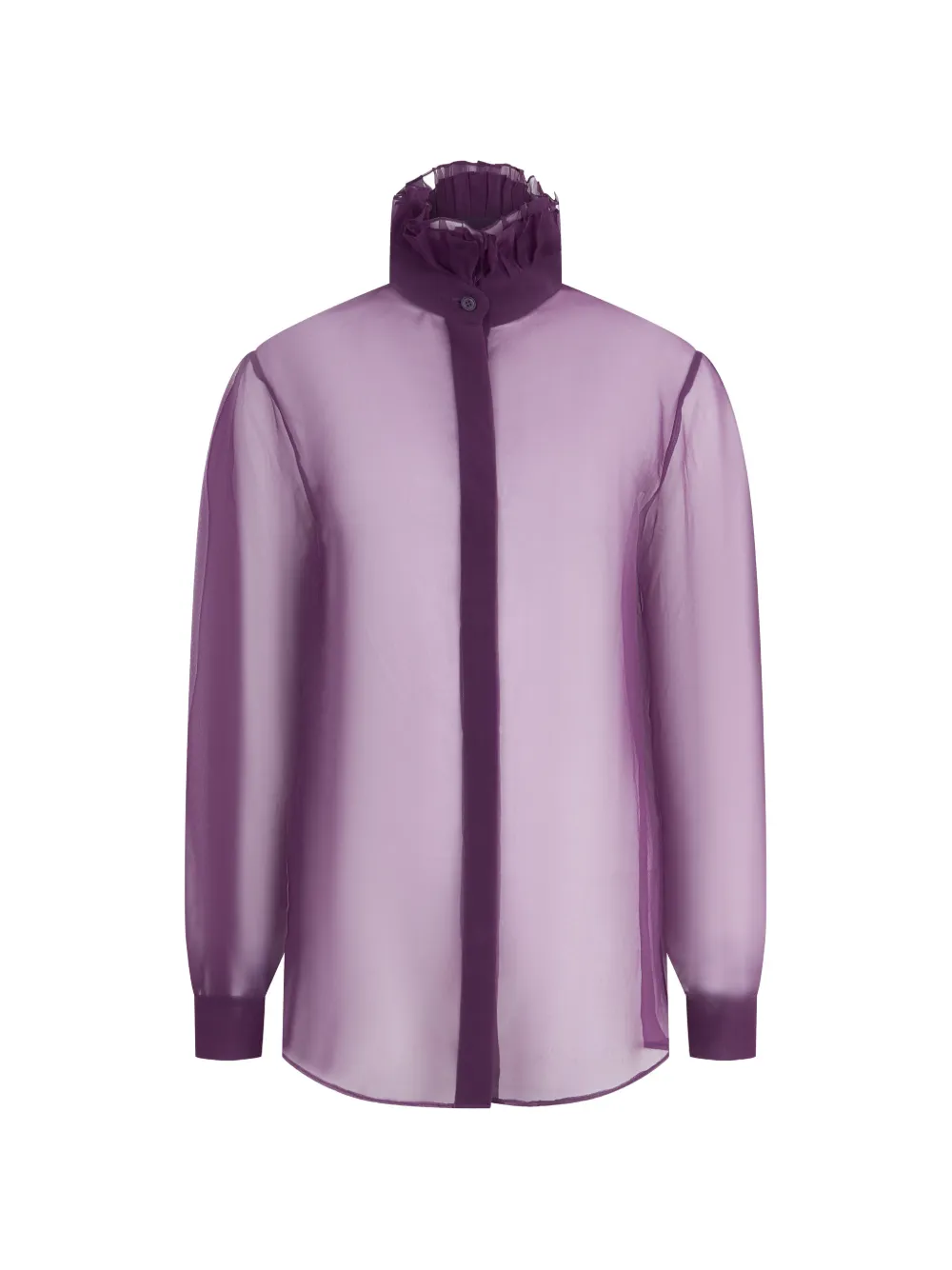 Alberta Ferretti ruffled high-neck shirt - Violett