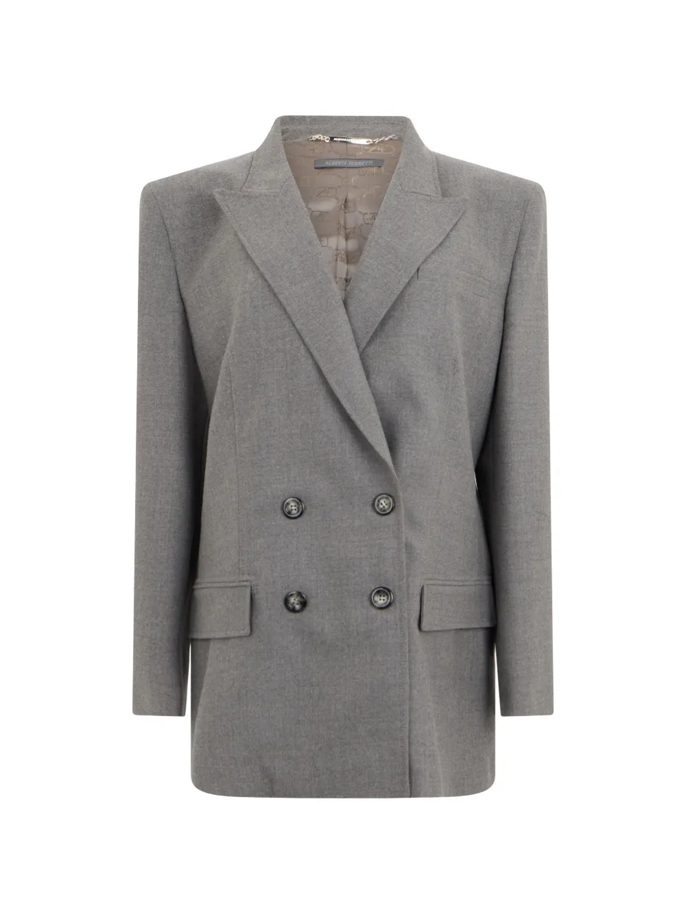 Alberta Ferretti double-breasted structured-shoulder blazer - Grau