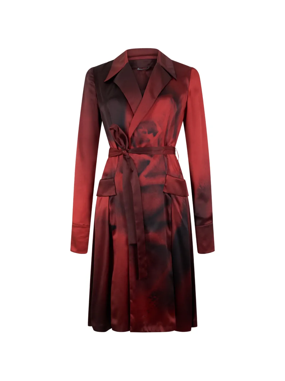 Alberta Ferretti ombre-print silk jacket - Rot