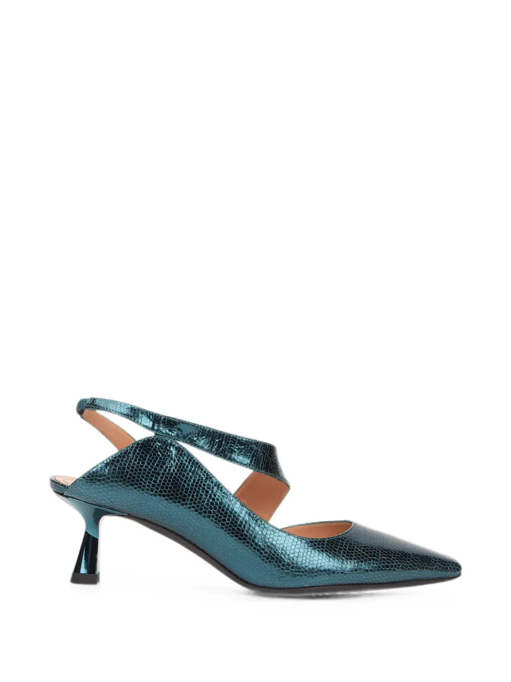 Alberta Ferretti Snakeskin-effect Slingback Pumps In Blue