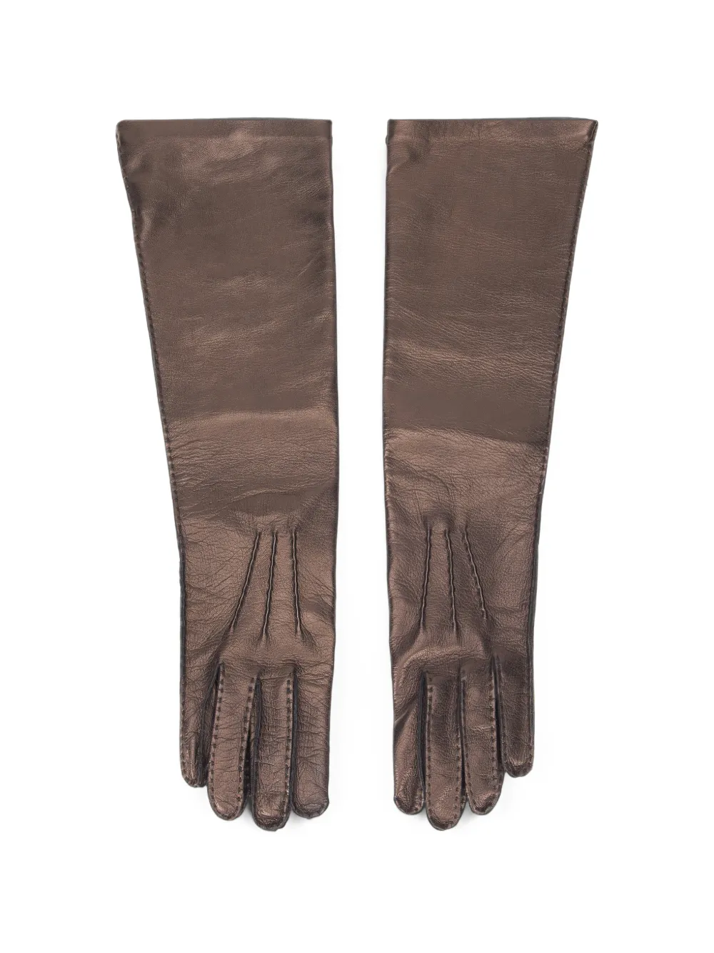 Alberta Ferretti long-length leather gloves - Marrone