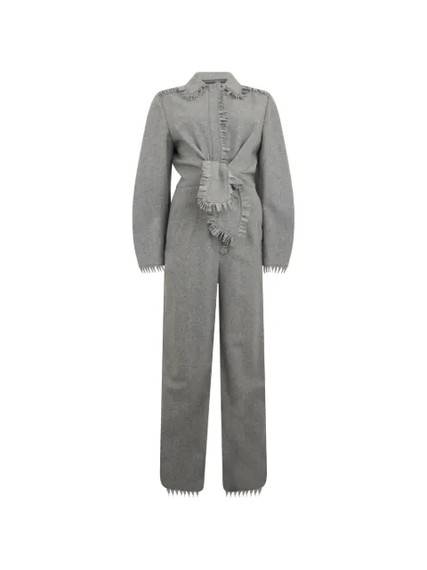 Alberta Ferretti fringe-trimmed belted jumpsuit