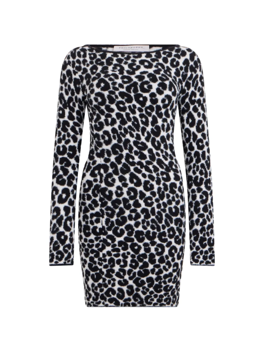 Philosophy Di Lorenzo Serafini animal-print long-sleeve mini dress - Bianco