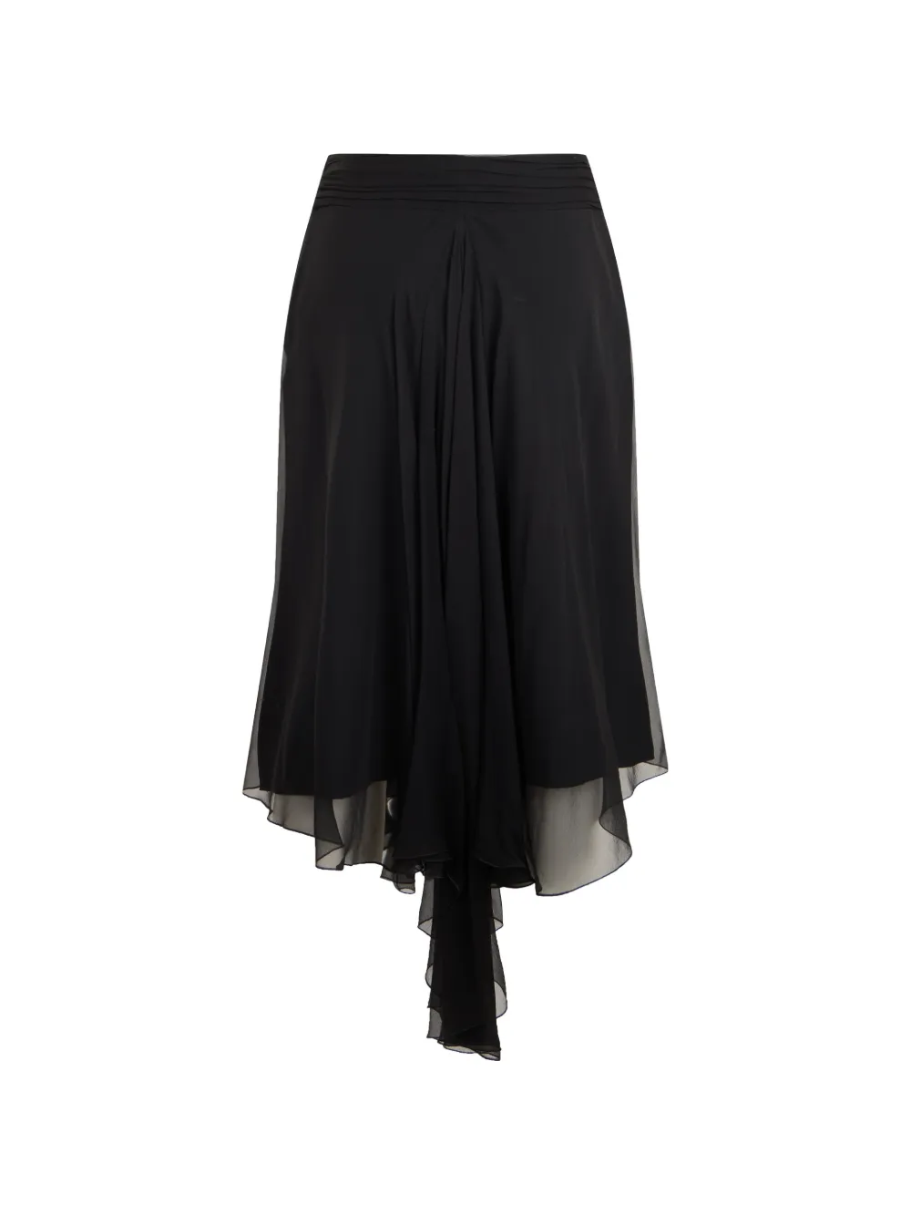 Alberta Ferretti Zijden asymmetrische midi-rok Zwart