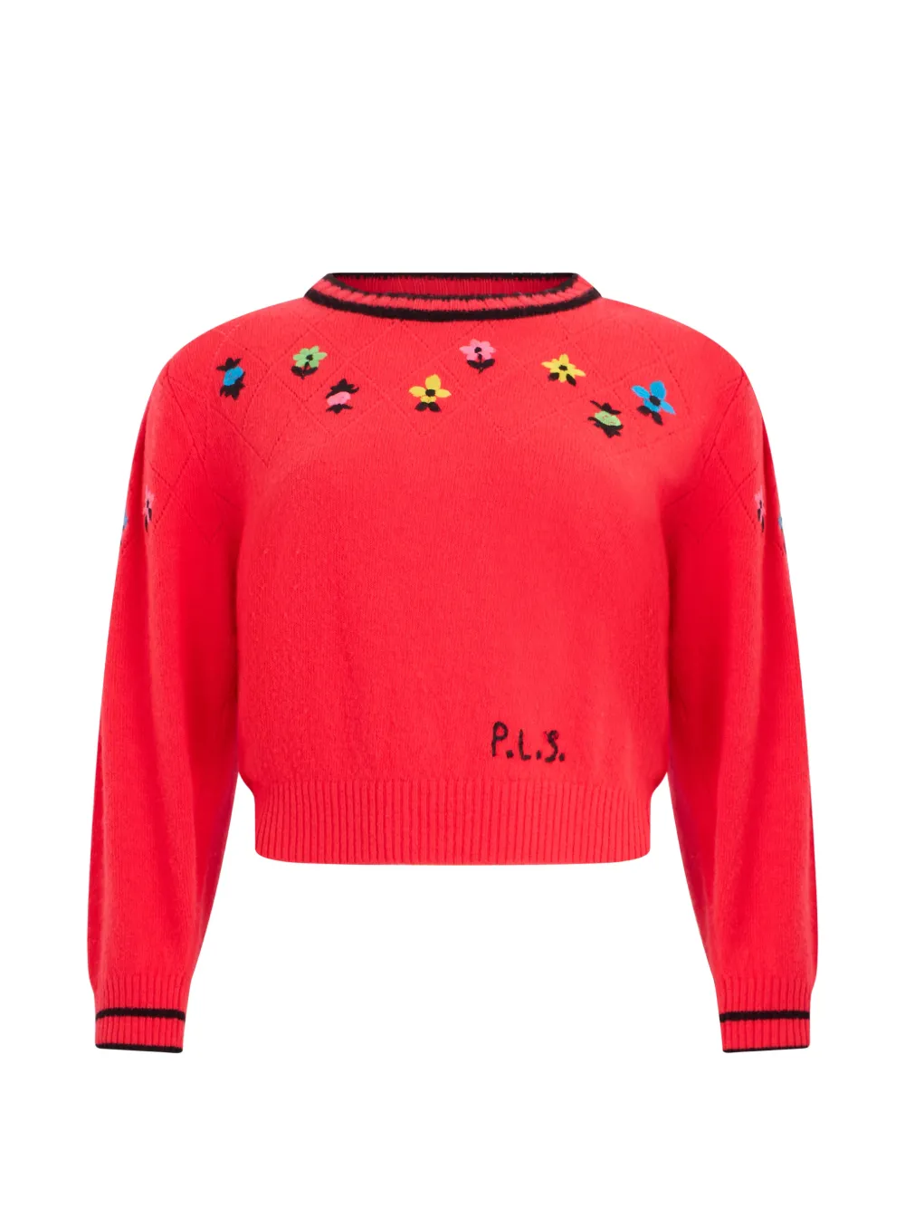 Philosophy Di Lorenzo Serafini floral-embroidered cropped sweater - Rot
