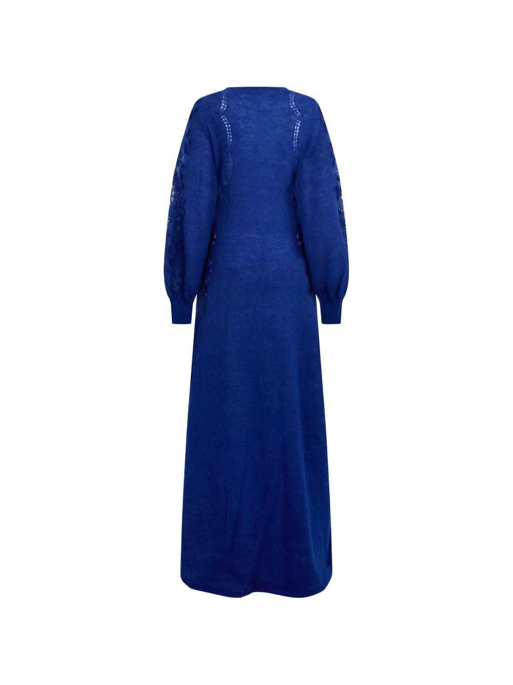 Alberta Ferretti Maxi-jurk met lange mouwen en kanten inzetstuk Blauw