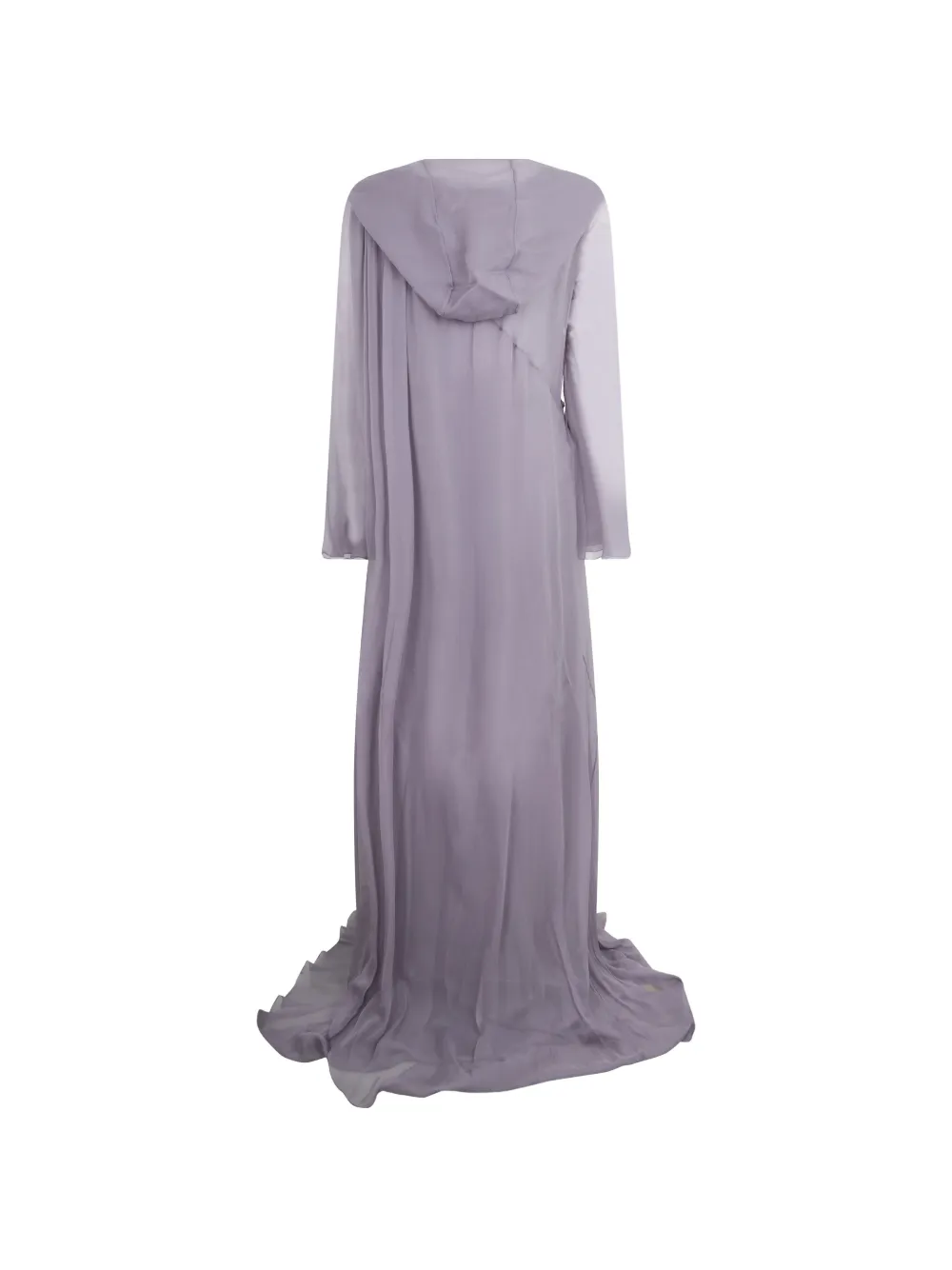 Alberta Ferretti hooded silk maxi dress Paars
