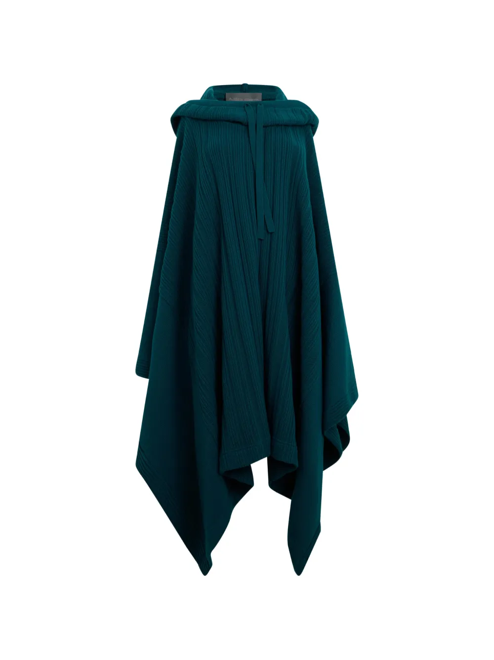 Alberta Ferretti ribbed-knit hooded poncho - Grün