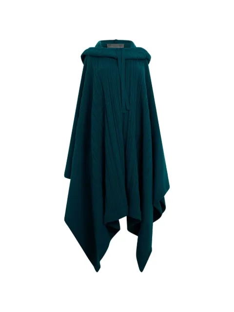 Alberta Ferretti ribbed-knit hooded poncho