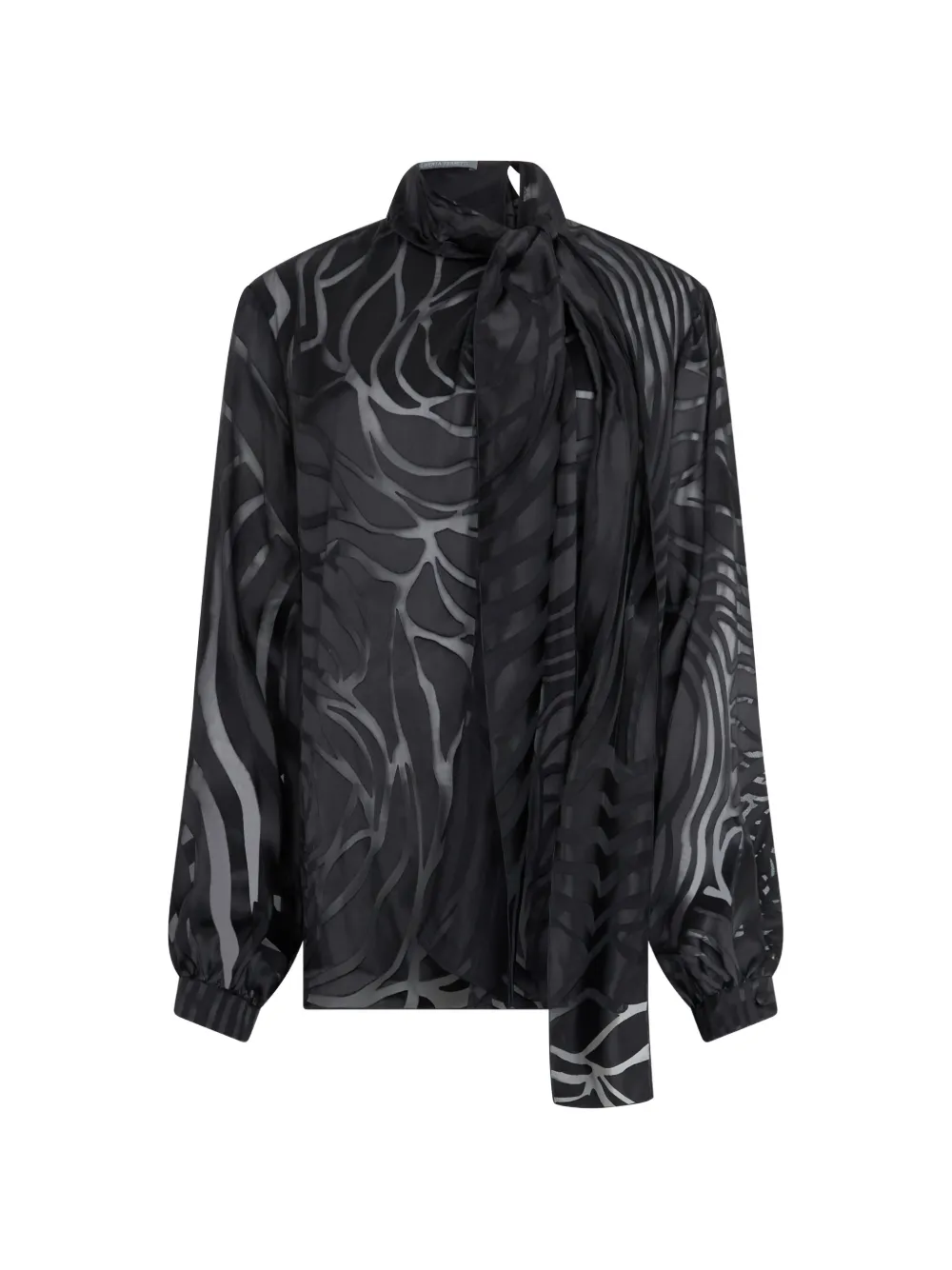Alberta Ferretti pussy-bow devoré blouse - Nero
