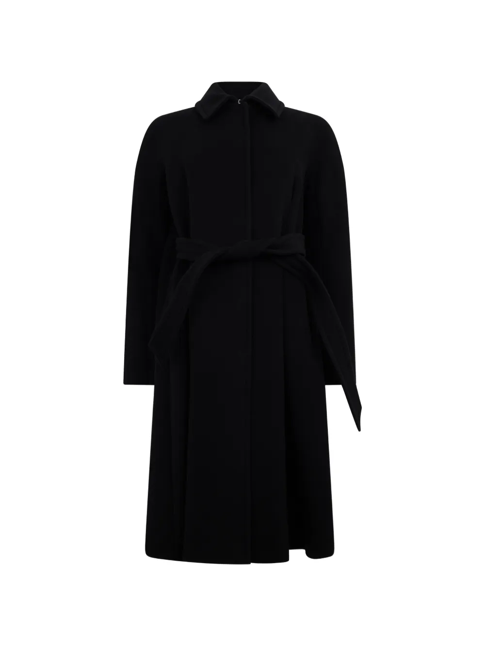 Alberta Ferretti belted single-breasted coat - Black