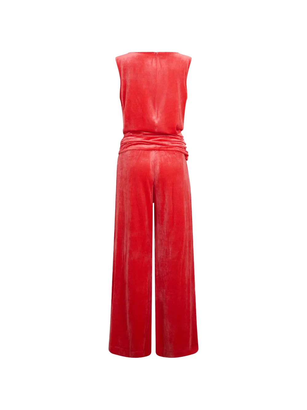 Alberta Ferretti Mouwloze jumpsuit met fluwelen effect Rood
