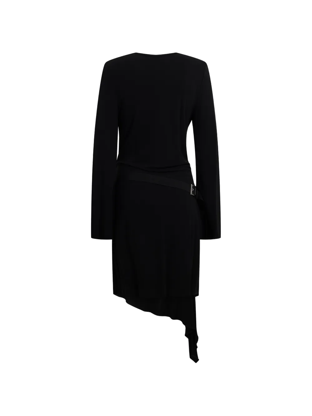 Alberta Ferretti belted asymmetric dress Zwart