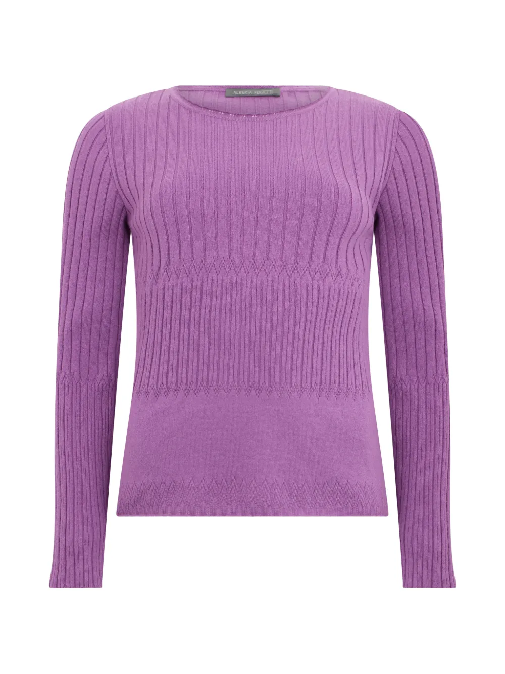 Alberta Ferretti Maglione a coste a collo alto - Viola