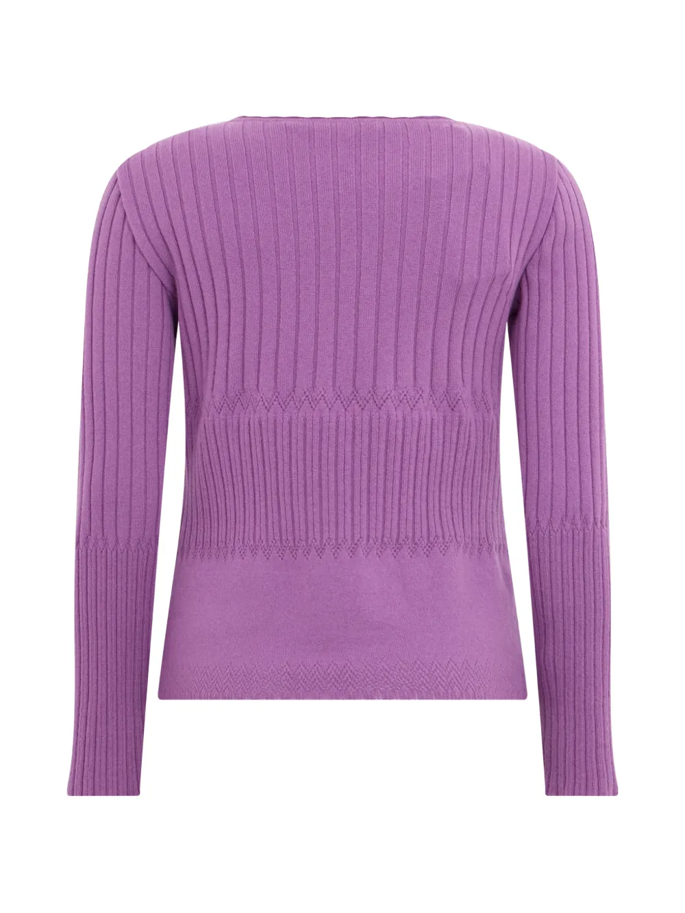 Alberta Ferretti Ribgebreide trui met ronde hals Paars