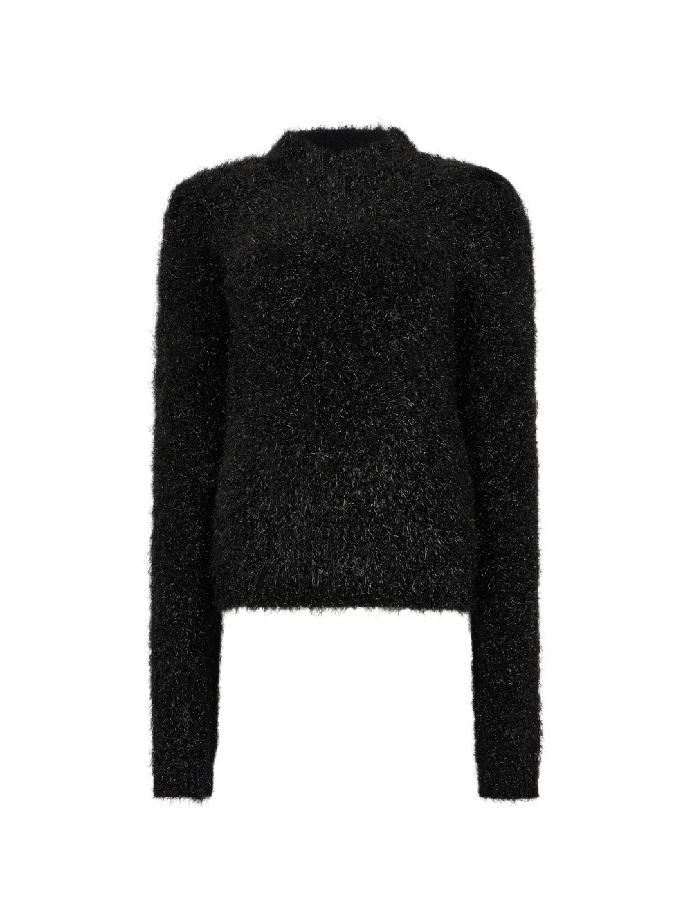 Alberta Ferretti fuzzy-knit long-sleeve sweater - Schwarz