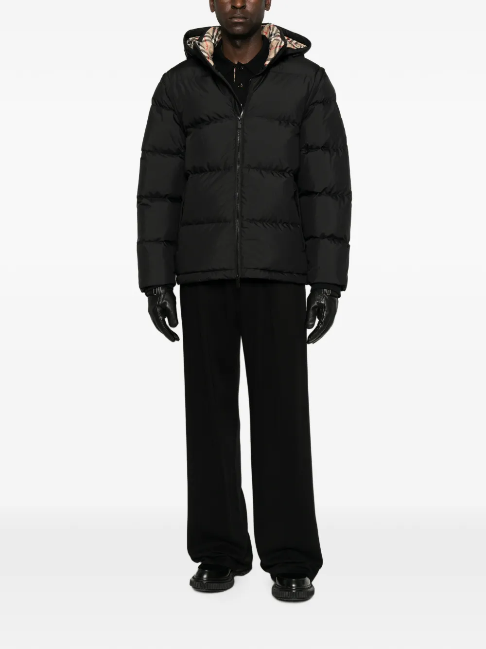 Burberry Gevoerd jack met capuchon Zwart