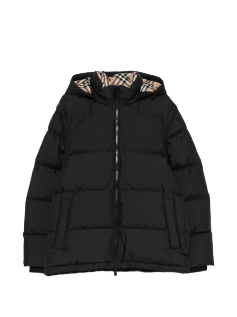 Burberry logo-patch puffer jacket
