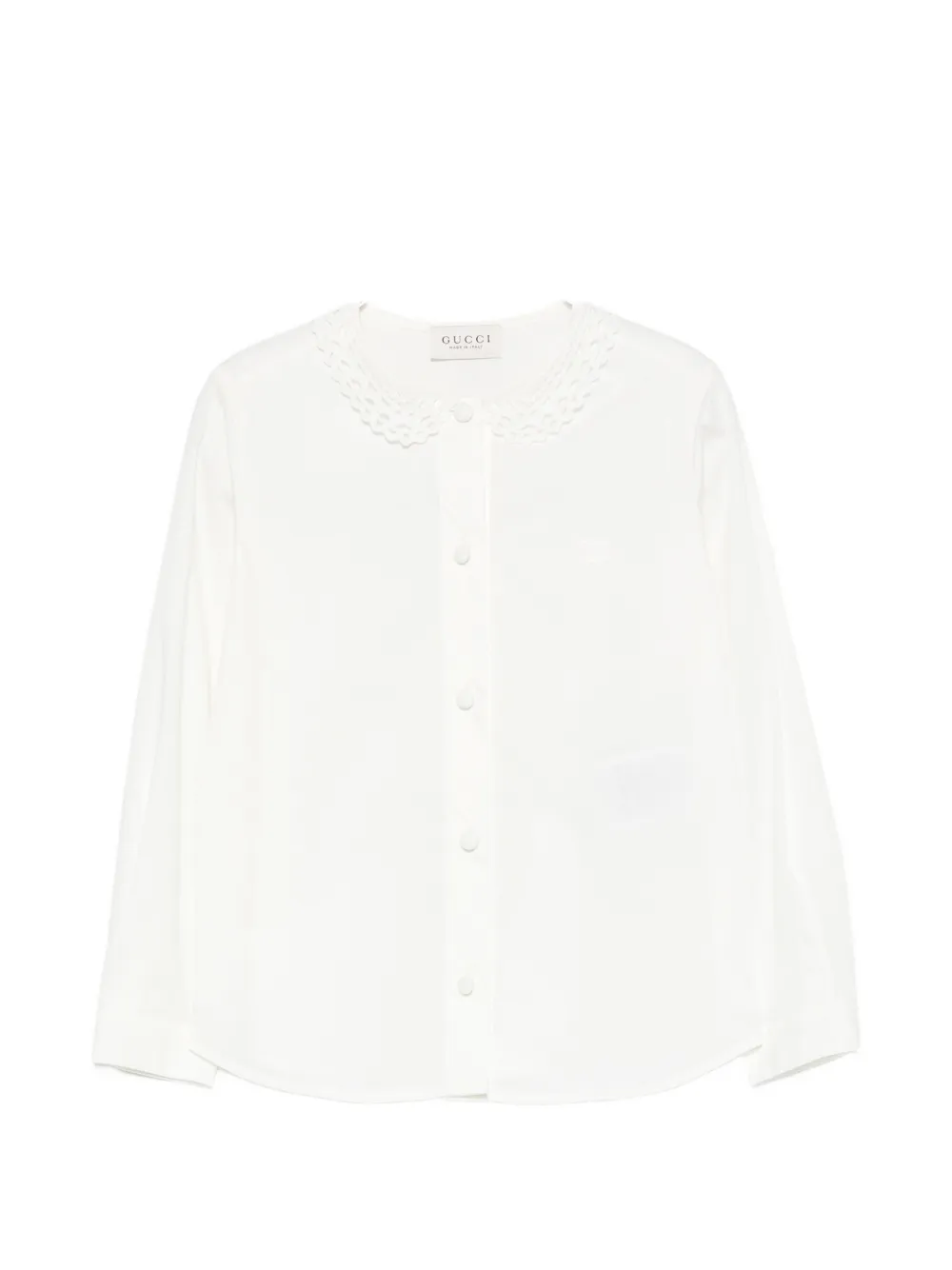 Gucci Kids lace-collar shirt - Weiß