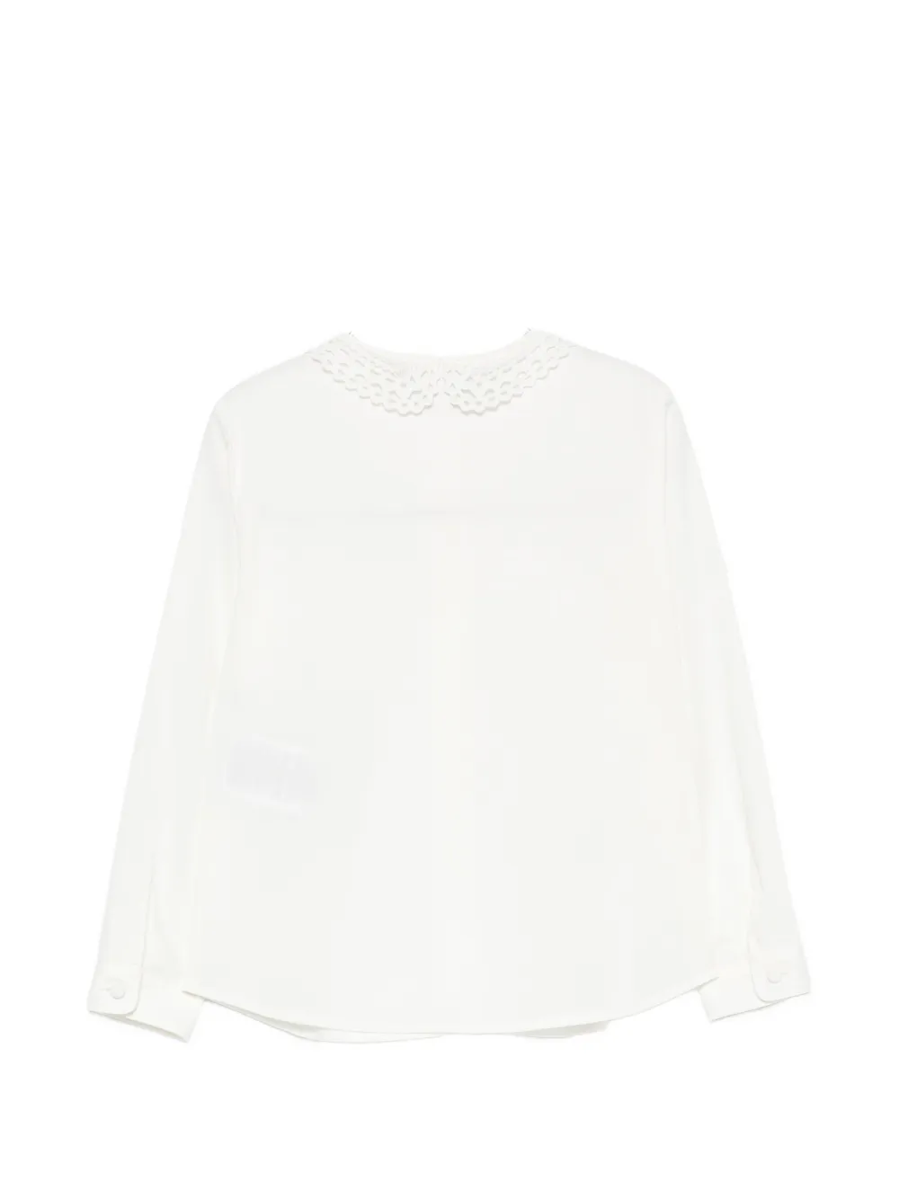 Gucci Kids Shirt met kanten kraag Wit