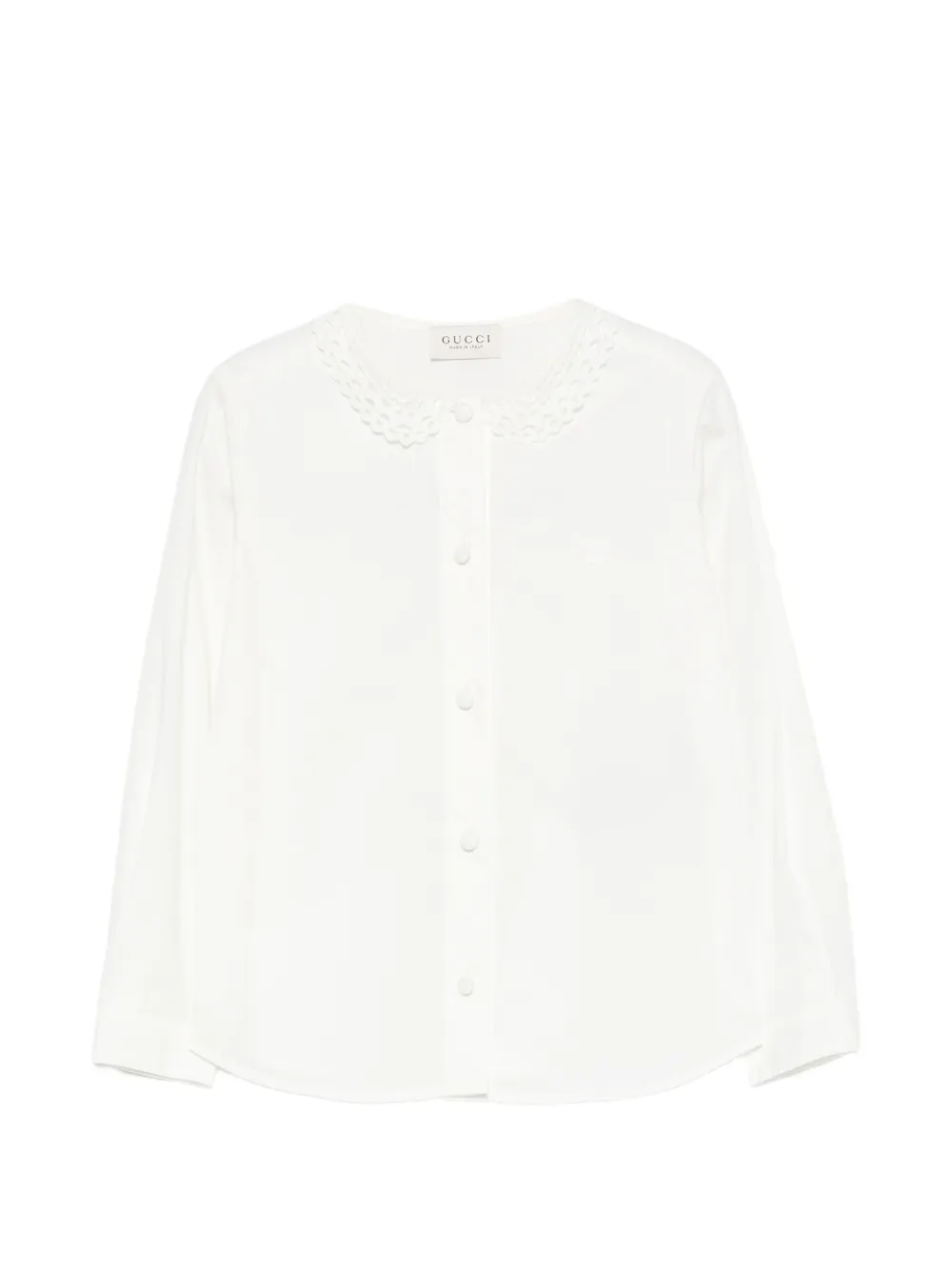 Gucci Kids Shirt met kanten kraag Wit