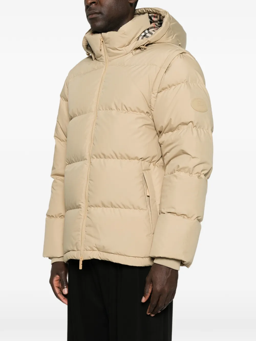 Burberry Bideford geruit jack met capuchon Beige