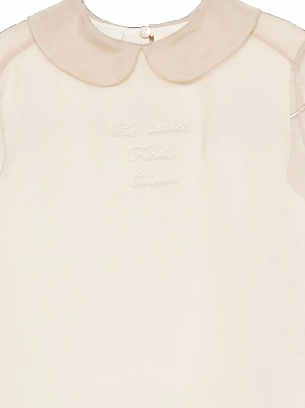 Fendi Kids Jurk met geborduurde details Beige
