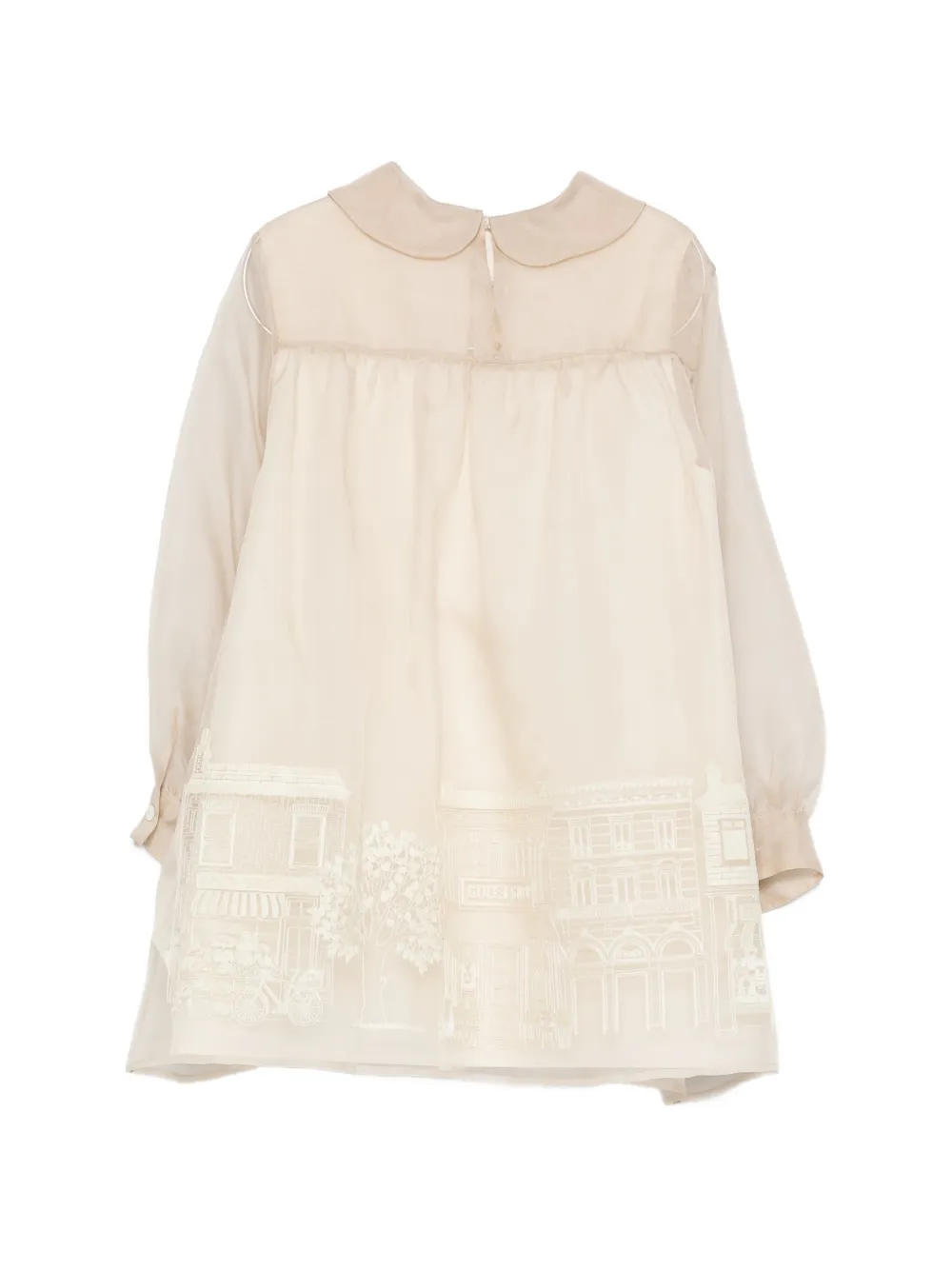 Fendi Kids Jurk met geborduurde details Beige
