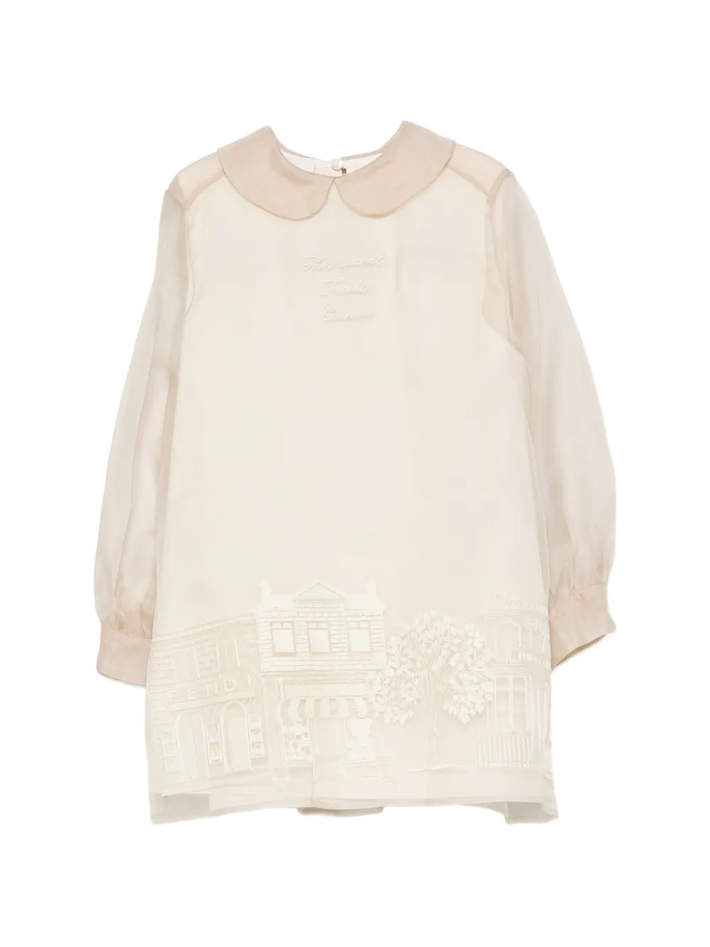 Fendi Kids Jurk met geborduurde details Beige