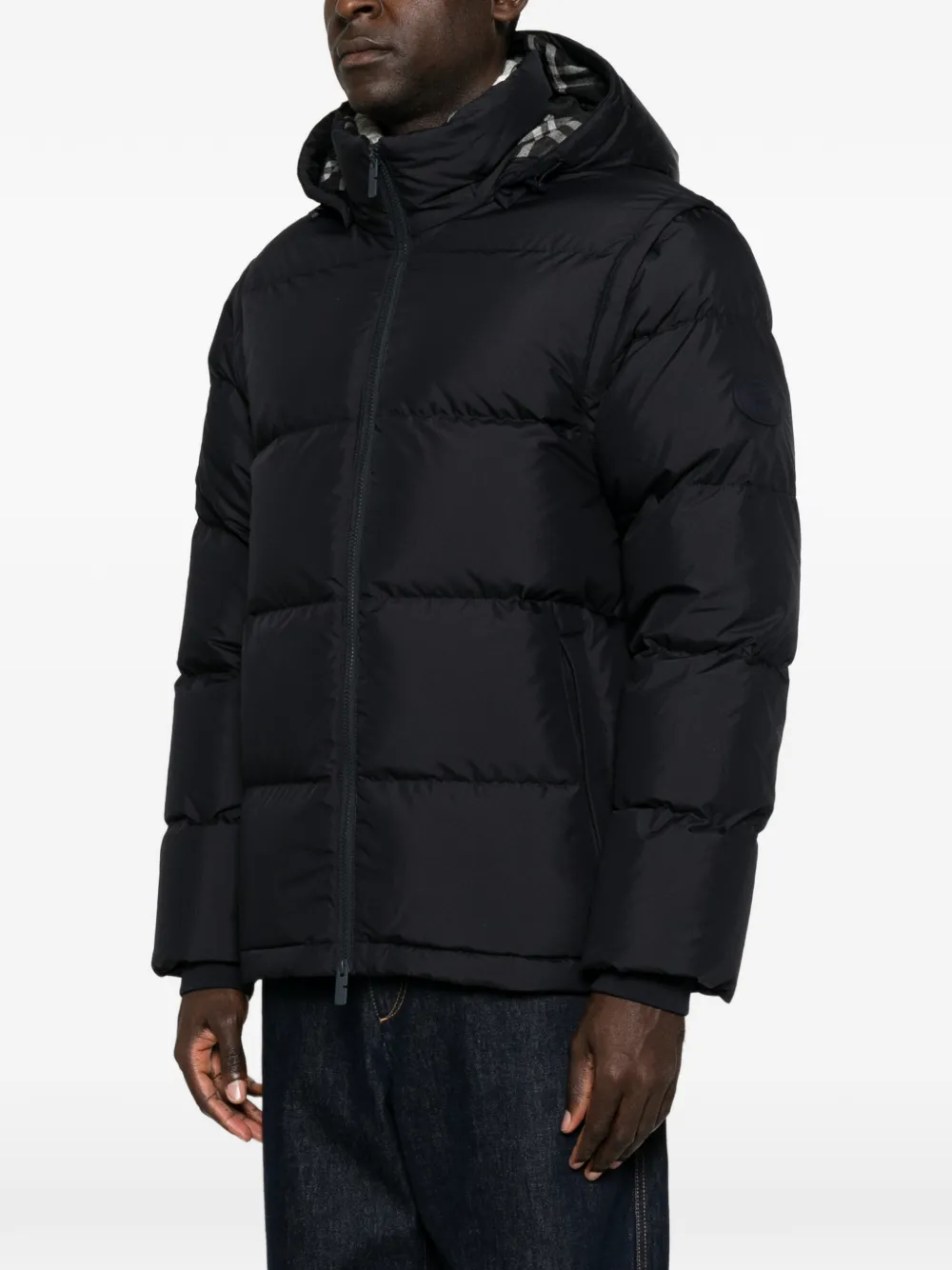 Burberry Donsjack met capuchon Zwart