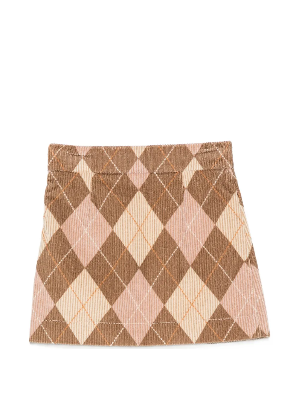 Fendi Kids argyle-pattern corduroy skirt Bruin